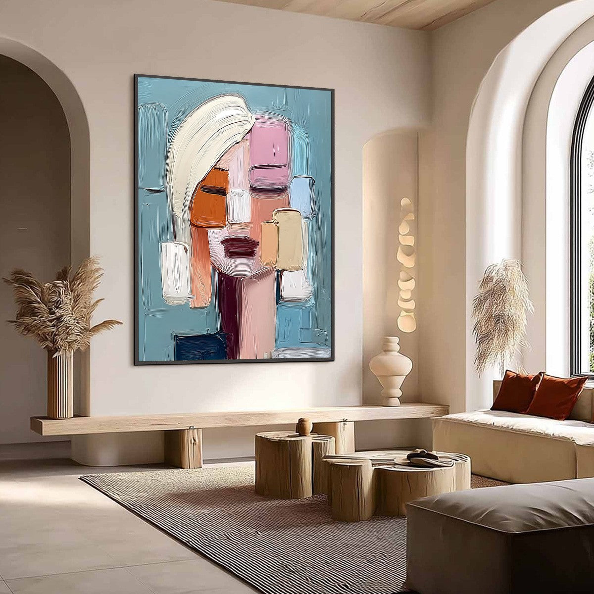 COMPOSURE: Textured Abstract Figurative Oil Painting - Image 7