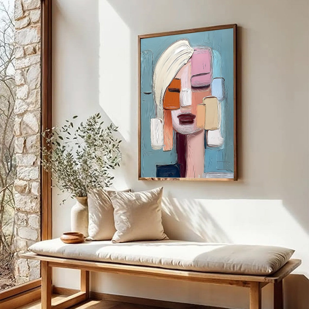COMPOSURE: Textured Abstract Figurative Oil Painting - Image 8