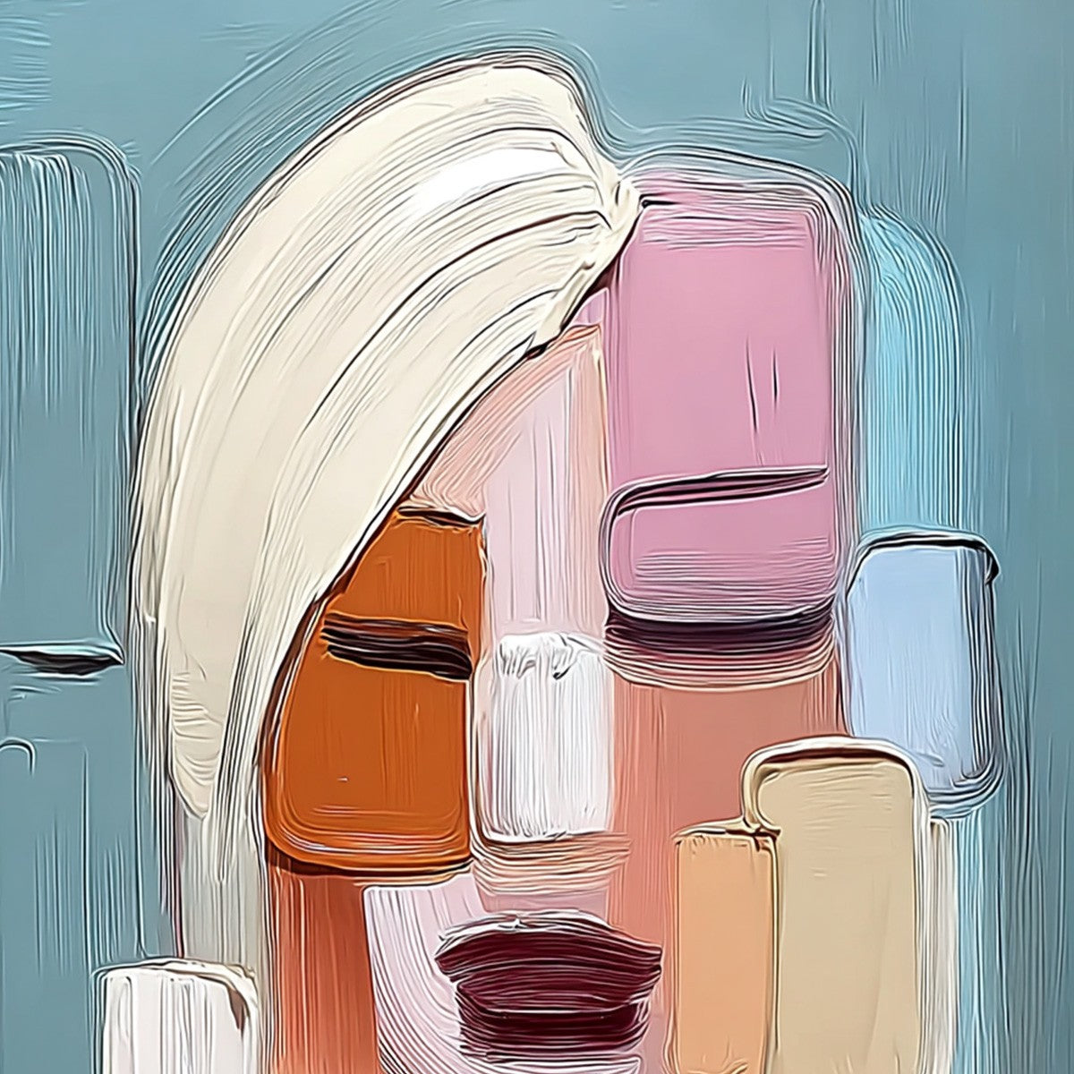 COMPOSURE: Textured Abstract Figurative Oil Painting - Image 3