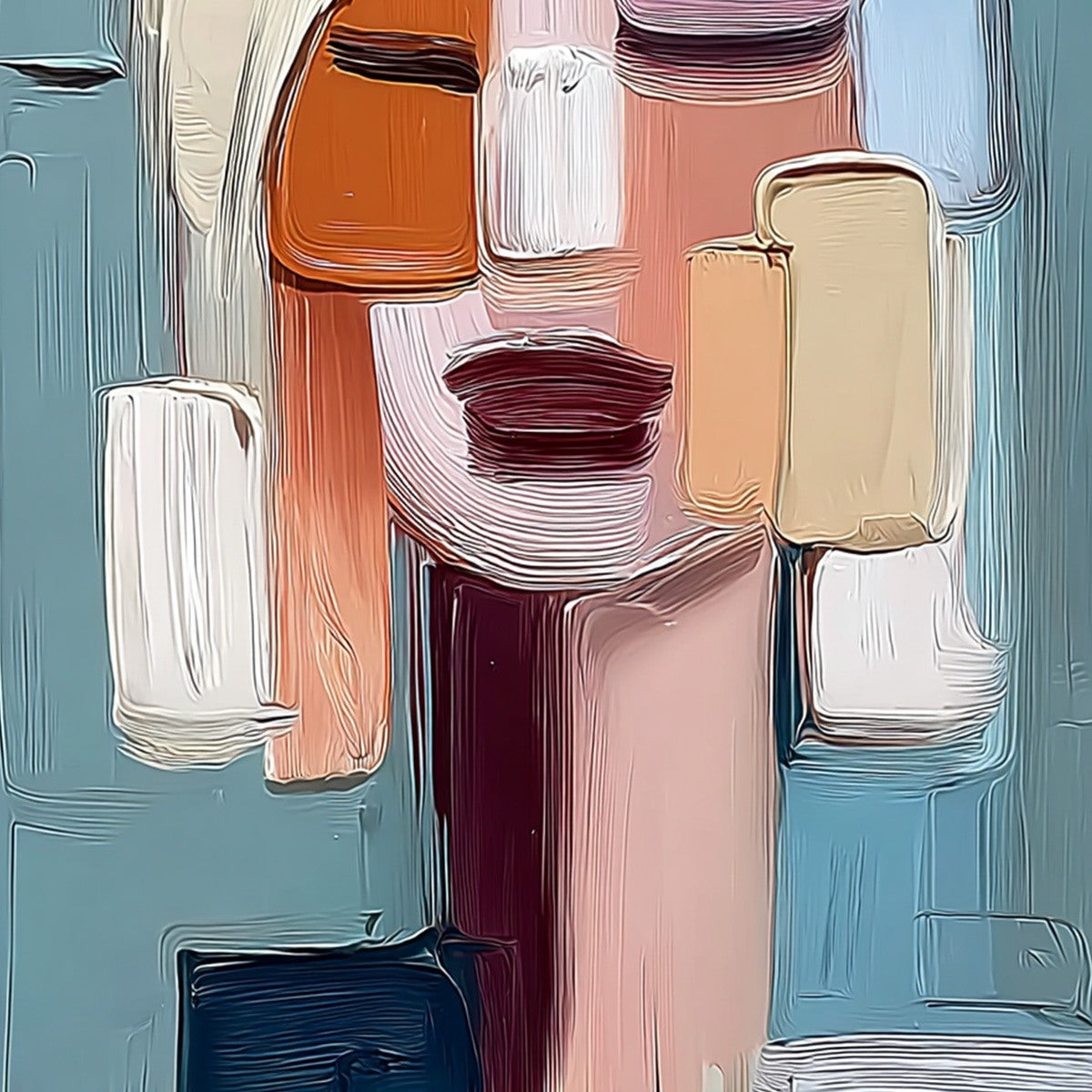 COMPOSURE: Textured Abstract Figurative Oil Painting - Image 5