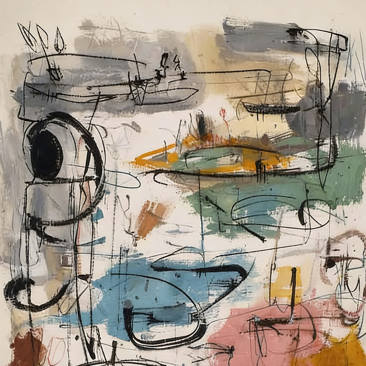 CONCRETE JUNGLE SYMPHONY: Large Vertical Colorful Abstract Wall Art - Image 3