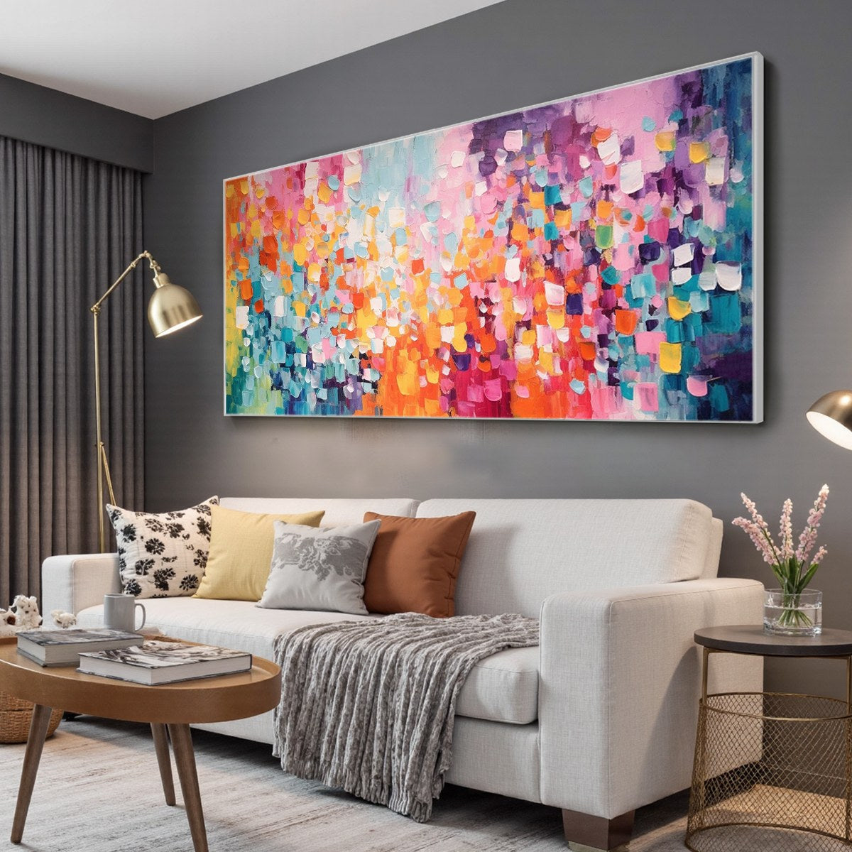CONFETTI DREAMS: Textured Abstract Oil Painting - Image 4