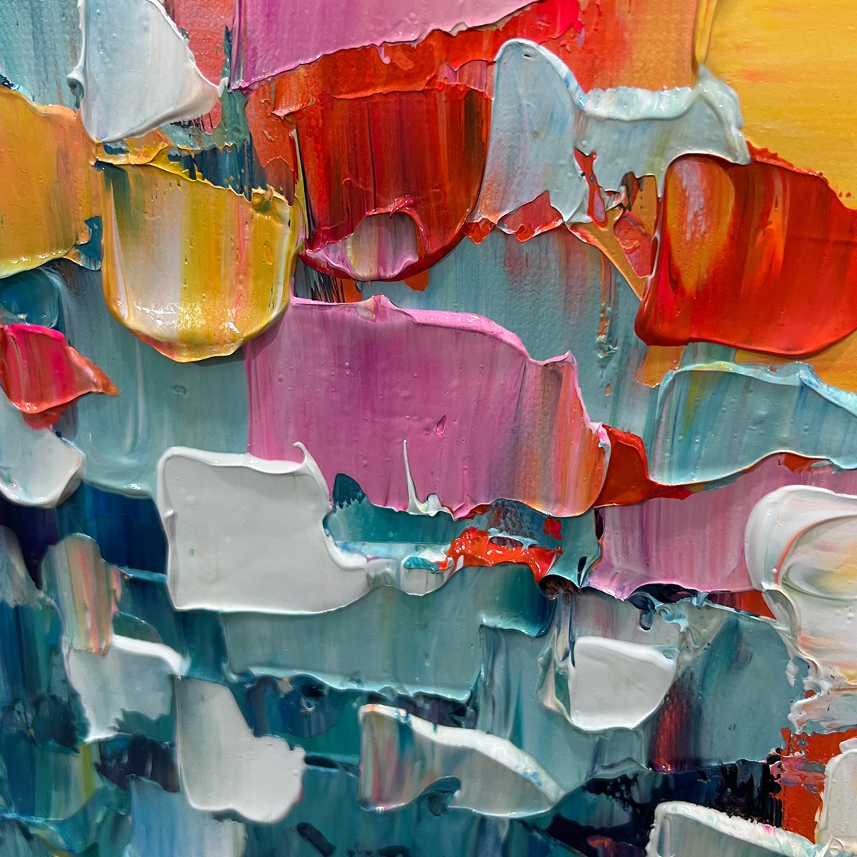 CONFETTI DREAMS: Textured Abstract Oil Painting - Image 3