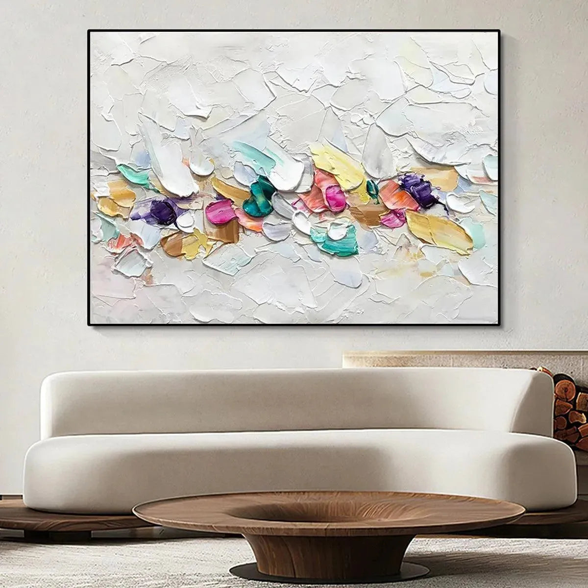 CONFETTI DREAM: Textured Abstract Painting in Pastel Rainbow - Image 4