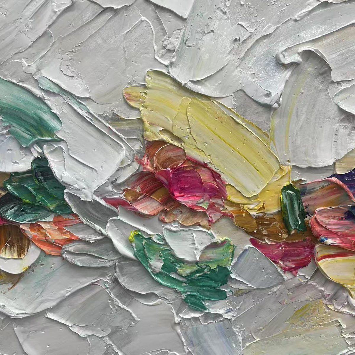 CONFETTI DREAM: Textured Abstract Painting in Pastel Rainbow - Image 3