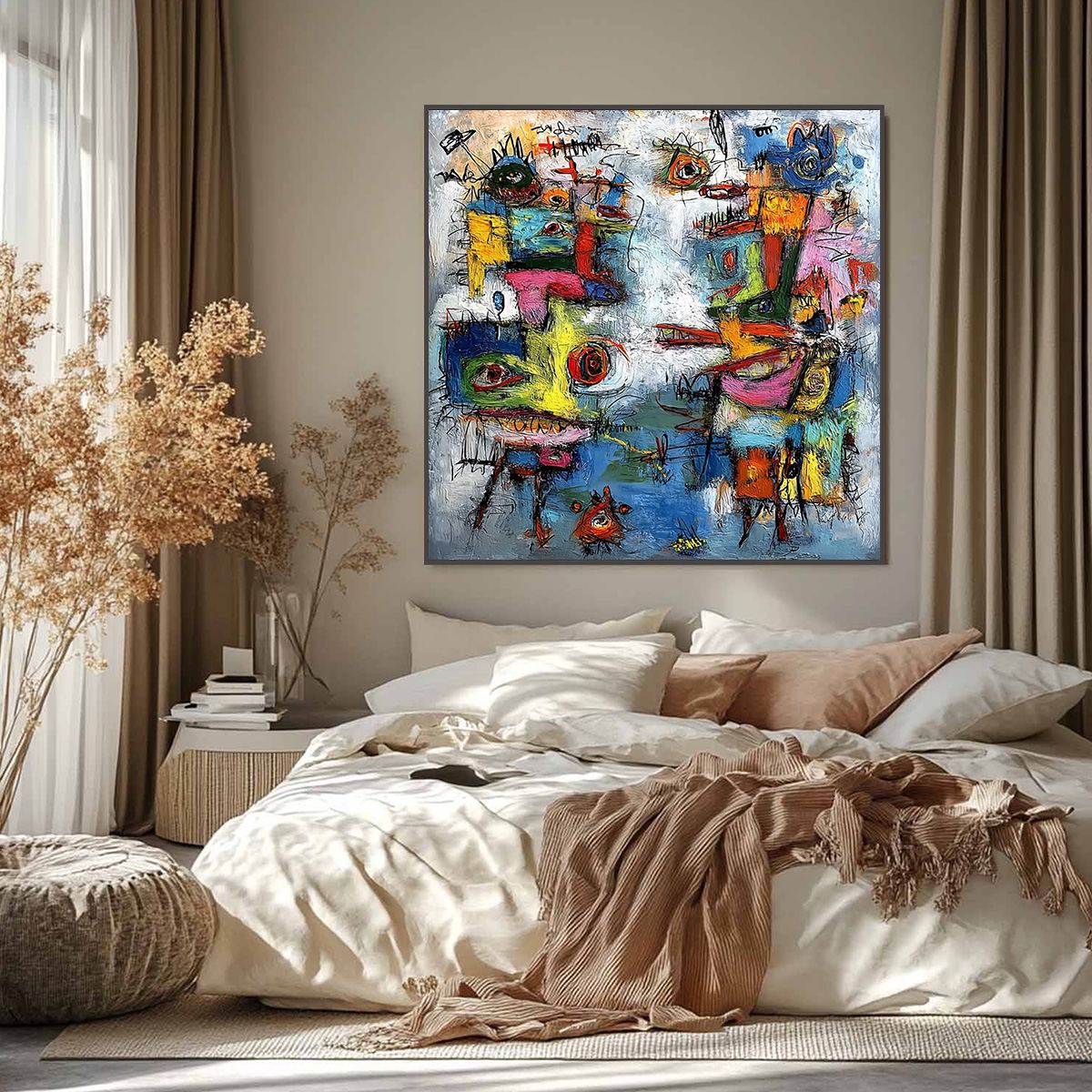 CONFRONTATION: Vibrant Abstract Figurative Expressionist Painting - Image 2