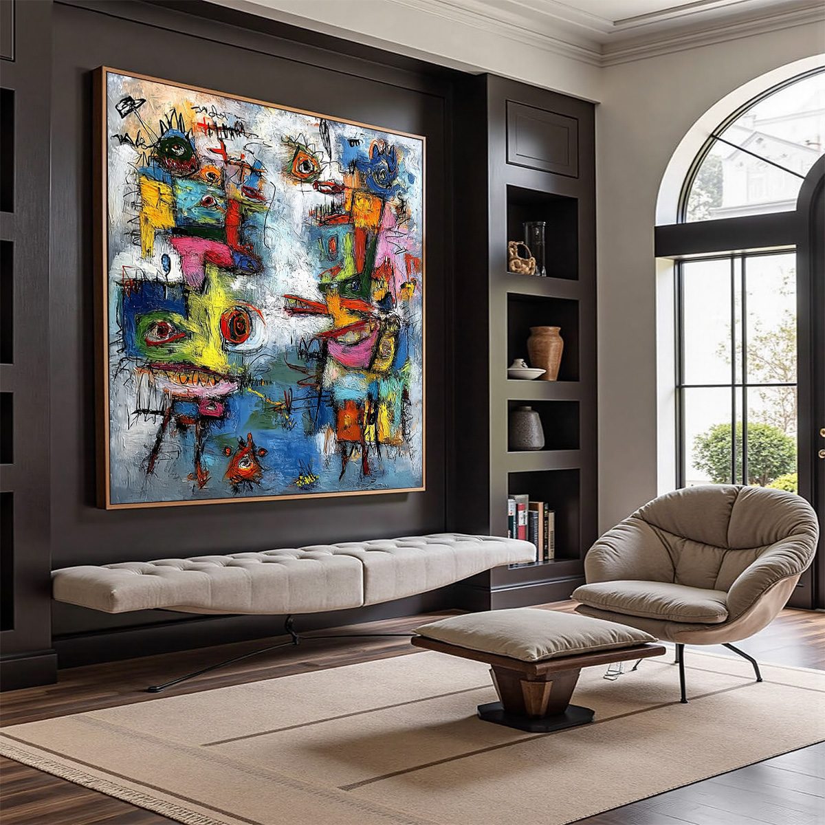 CONFRONTATION: Vibrant Abstract Figurative Expressionist Painting - Image 7