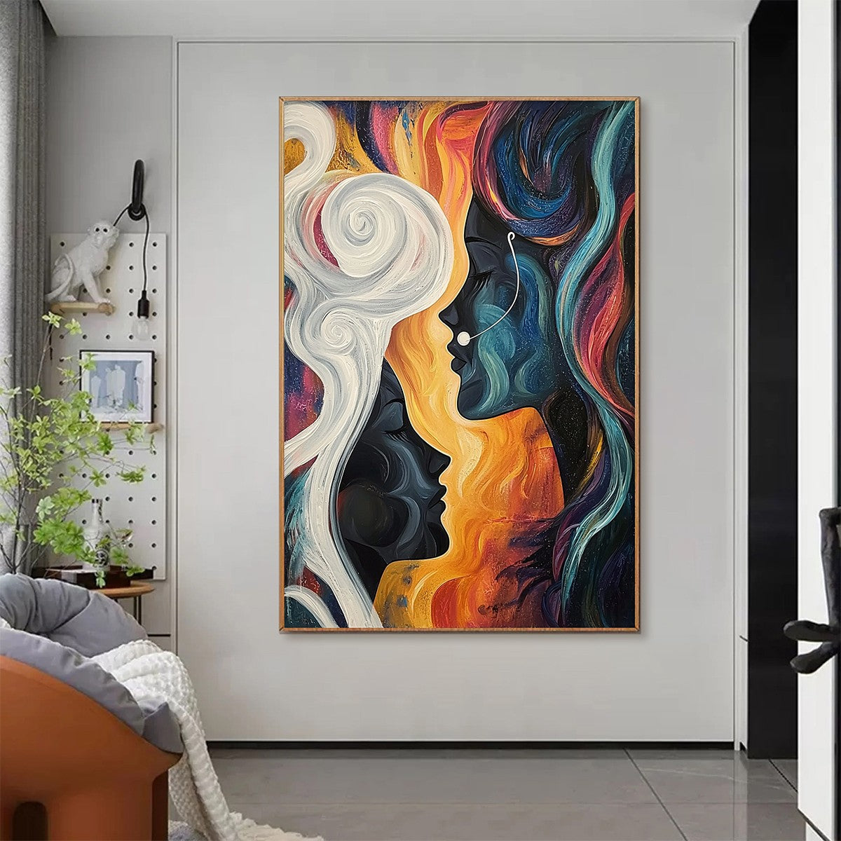 CONNECTED SOULS: Figurative Oil Painting of Two Faces - Image 5