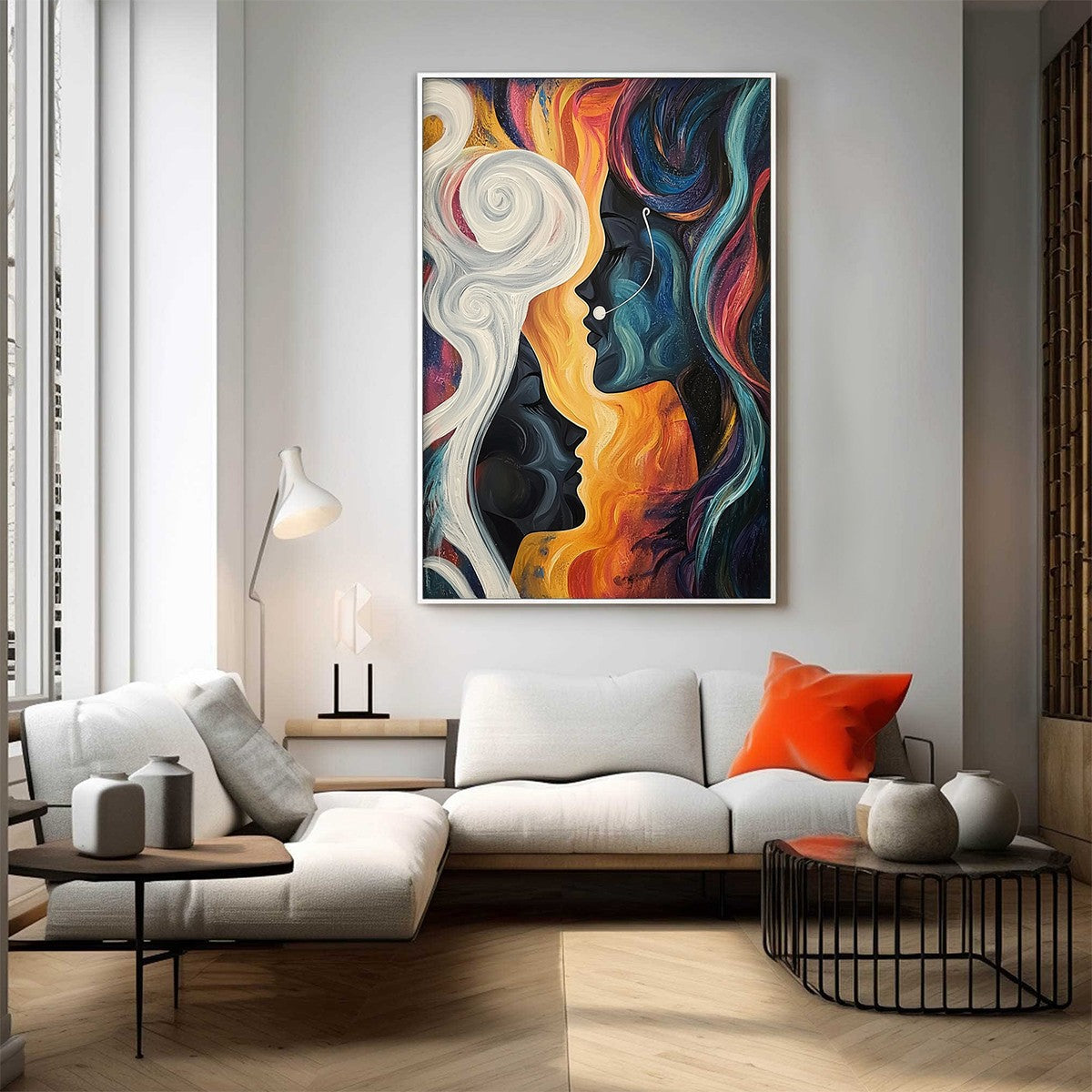 CONNECTED SOULS: Figurative Oil Painting of Two Faces - Image 7