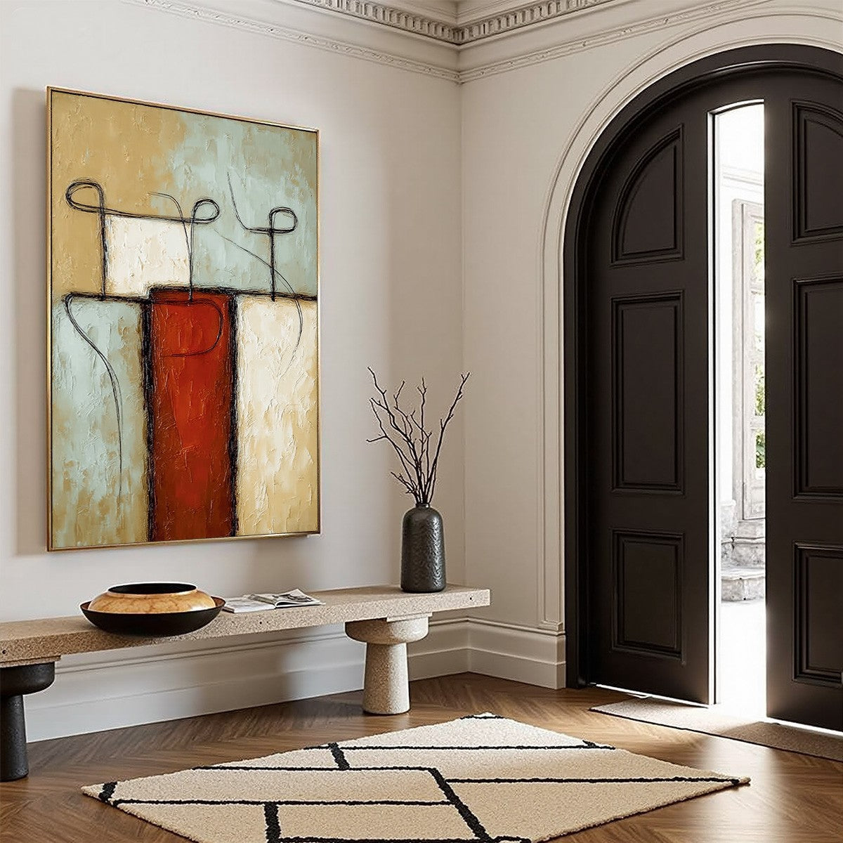 CONNECTION: Textured Minimalist Abstract Figurative Painting - Image 8