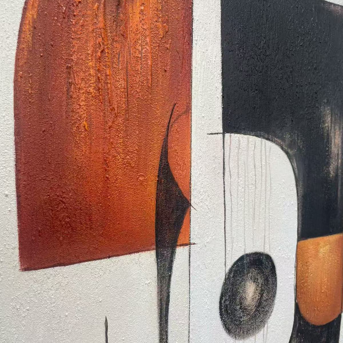 CONSTRUCT: Modern Abstract Geometric Oil Painting - Image 4