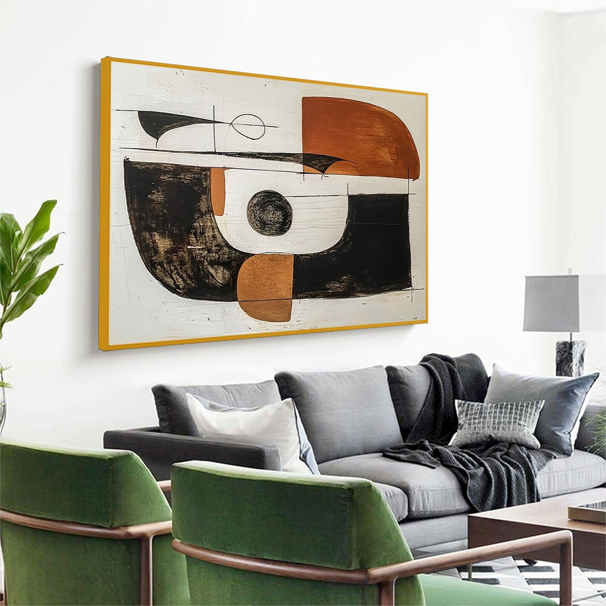 CONSTRUCT: Modern Abstract Geometric Oil Painting - Image 5