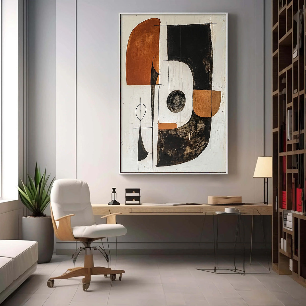 CONSTRUCT: Modern Abstract Geometric Oil Painting - Image 8