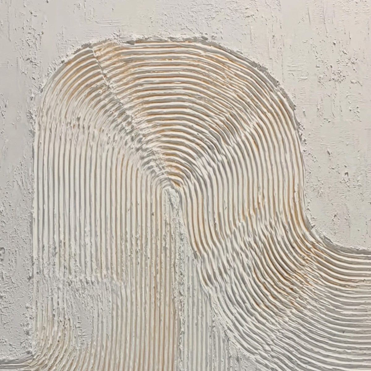 CONTINUUM: Textured Minimalist Abstract Painting in White and Beige - Image 3