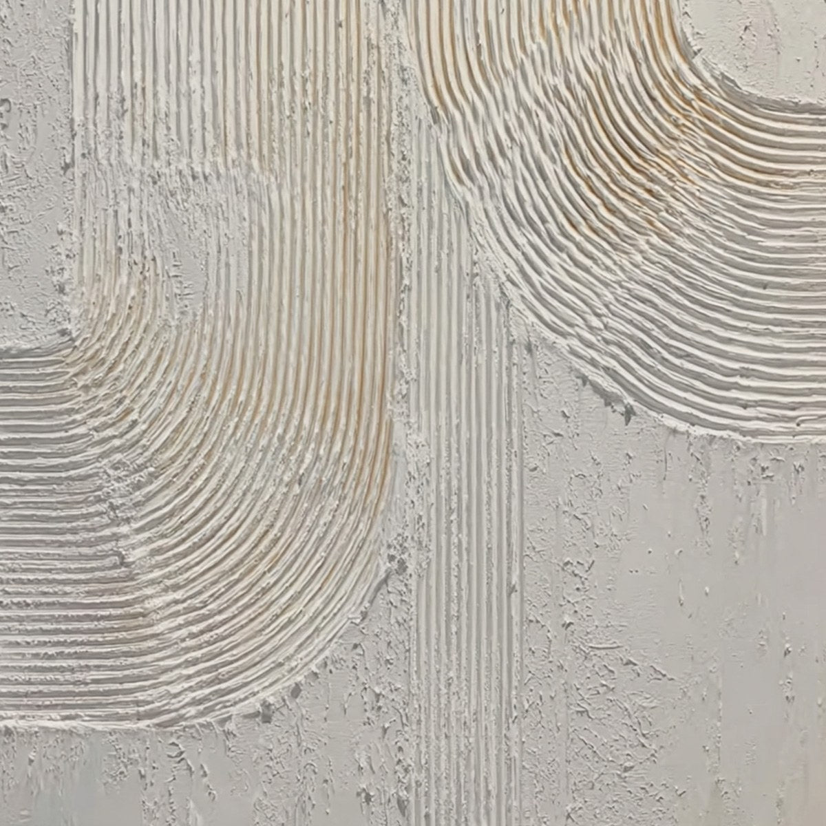 CONTINUUM: Textured Minimalist Abstract Painting in White and Beige - Image 5