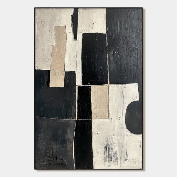 CONTRAST: Abstract Geometric Oil Painting