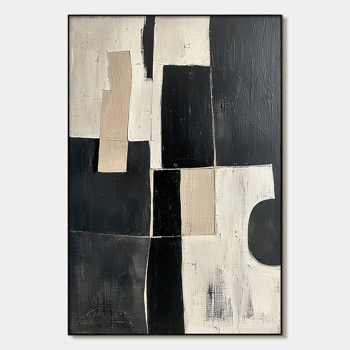 CONTRAST: Abstract Geometric Oil Painting