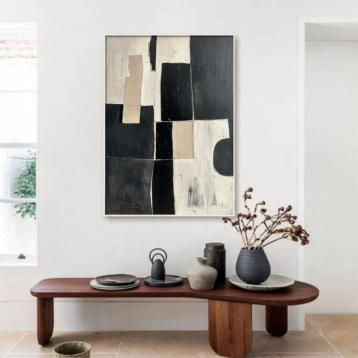 CONTRAST: Abstract Geometric Oil Painting - Image 5