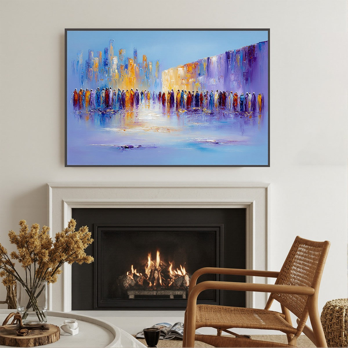 CONVERGENCE: Abstract Figurative Cityscape Palette Knife Painting - Image 2