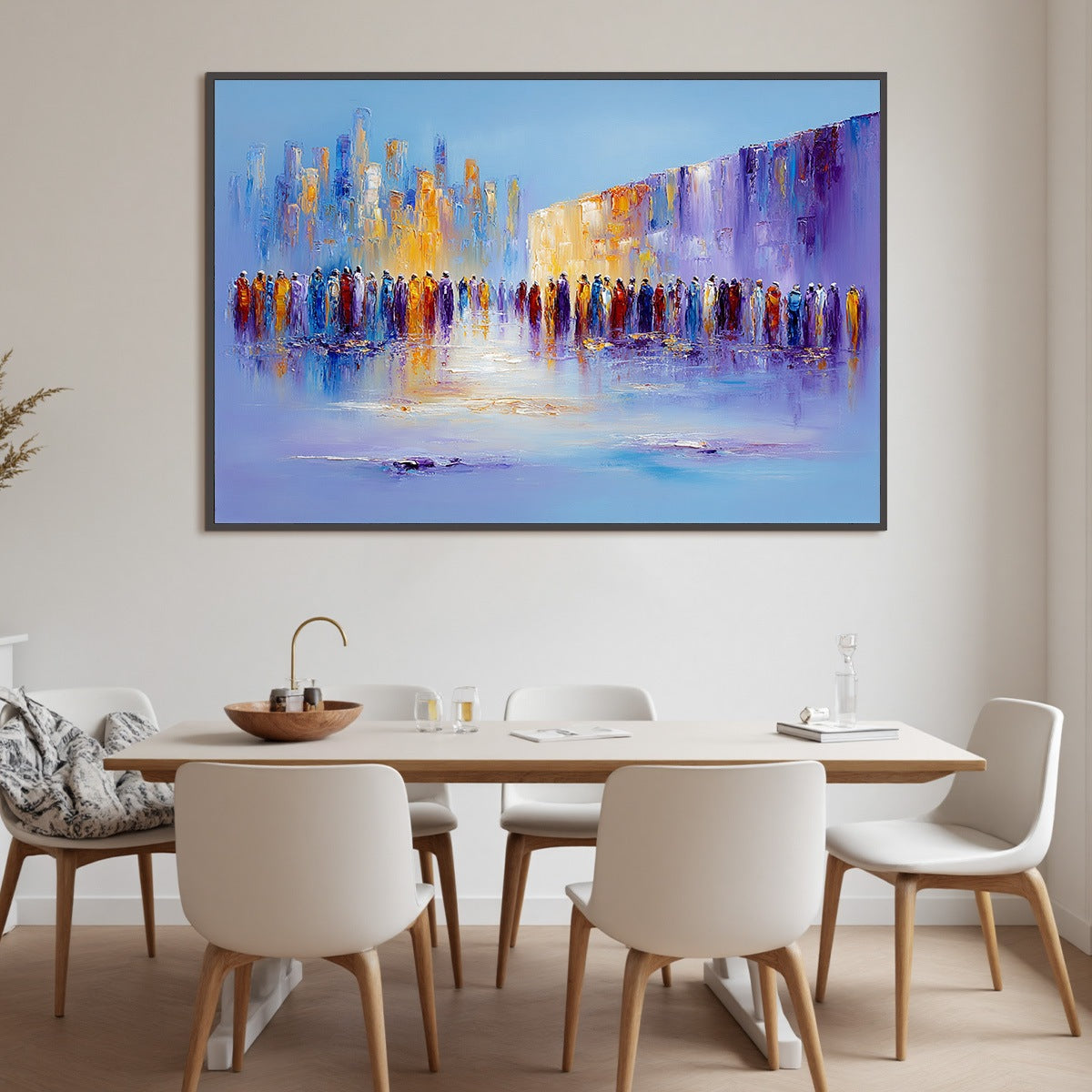 CONVERGENCE: Abstract Figurative Cityscape Palette Knife Painting - Image 6