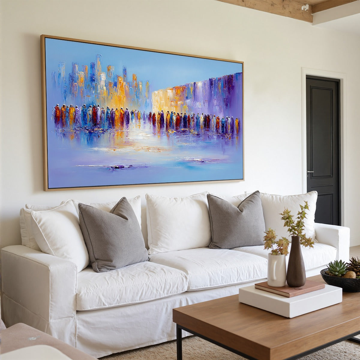 CONVERGENCE: Abstract Figurative Cityscape Palette Knife Painting - Image 7