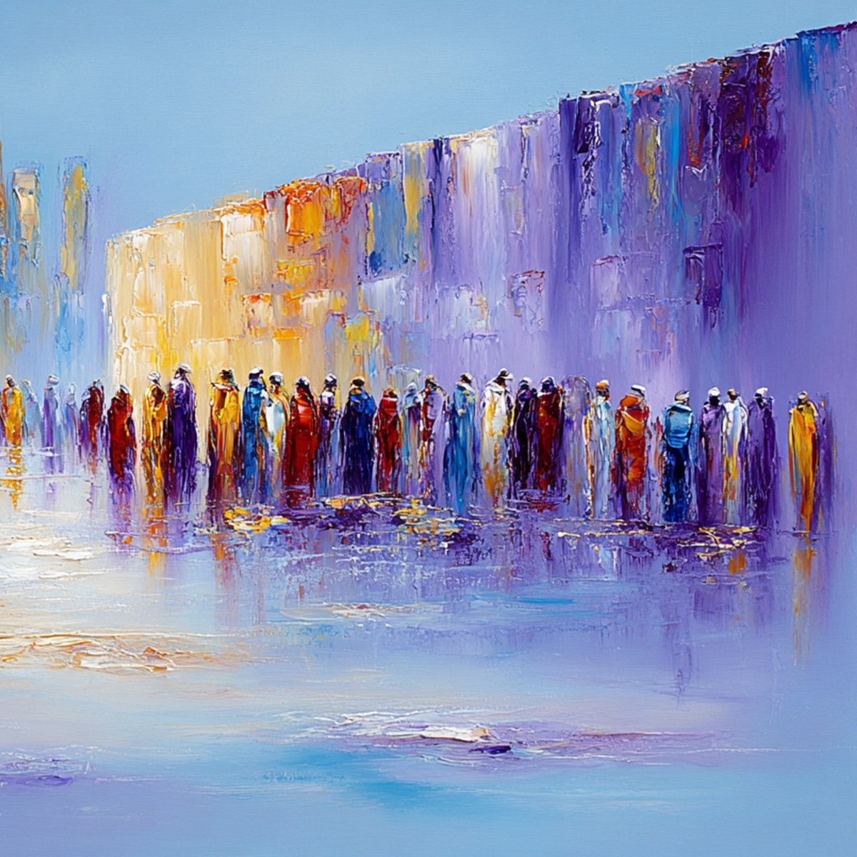 CONVERGENCE: Abstract Figurative Cityscape Palette Knife Painting - Image 3