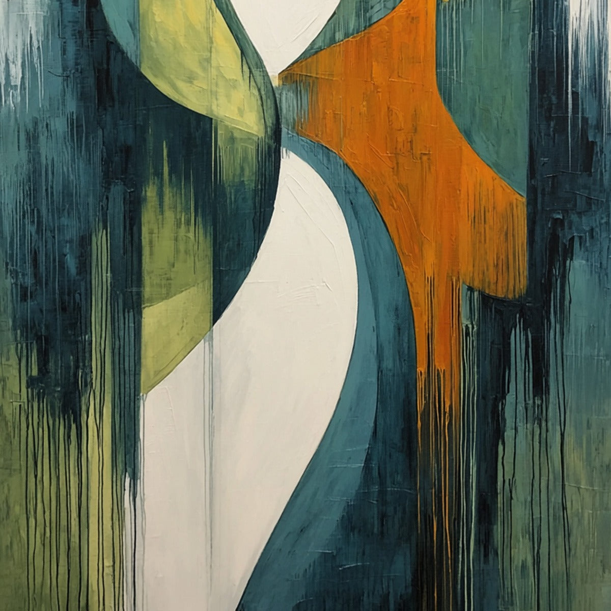 CONVERGENCE: Bold Vertical Abstract Painting with Textured Color Blocks - Image 5