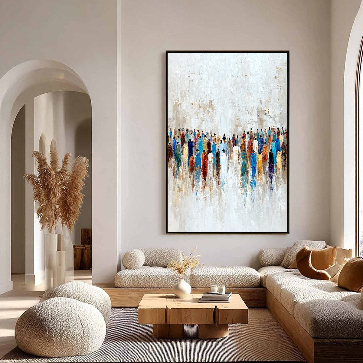 CONVERGENCE: Colorful Abstract Figurative Painting of a Crowd - Image 4