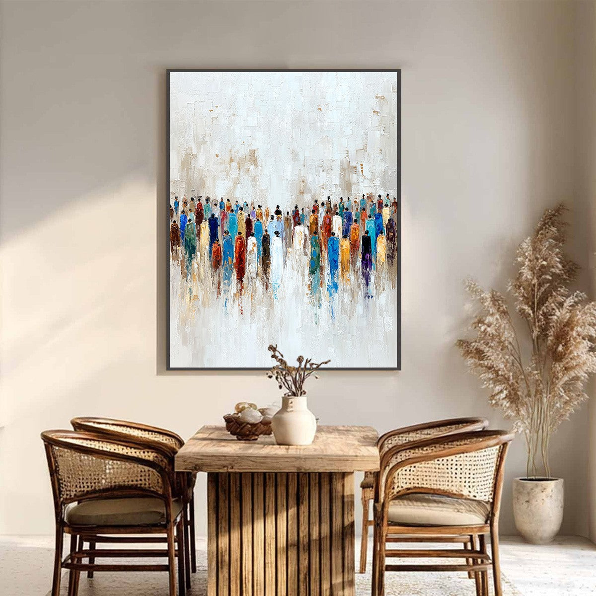 CONVERGENCE: Colorful Abstract Figurative Painting of a Crowd - Image 2