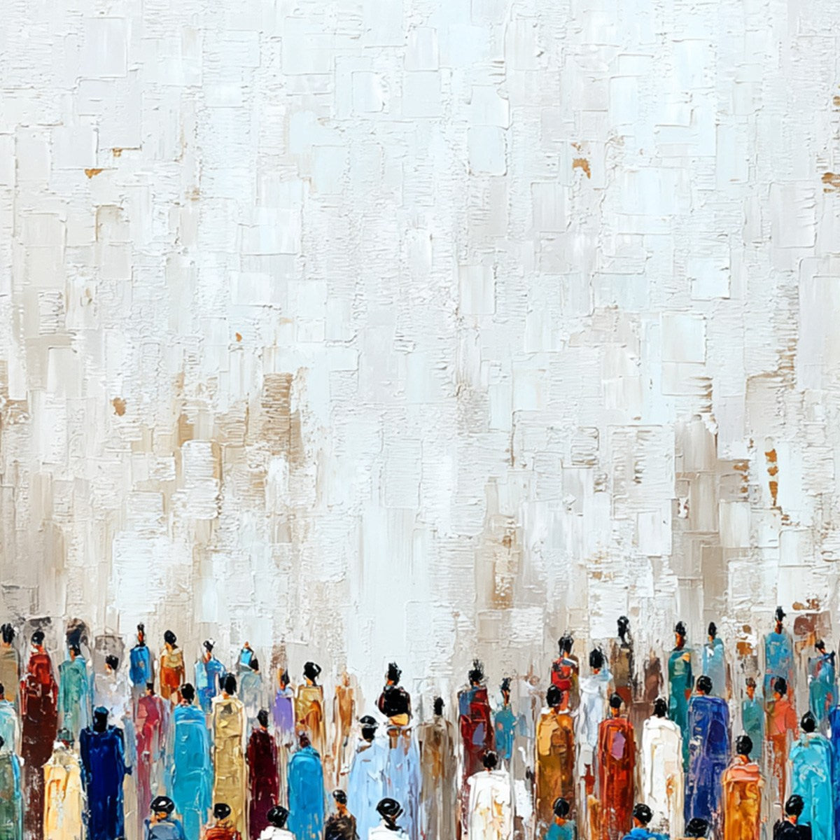 CONVERGENCE: Colorful Abstract Figurative Painting of a Crowd - Image 5