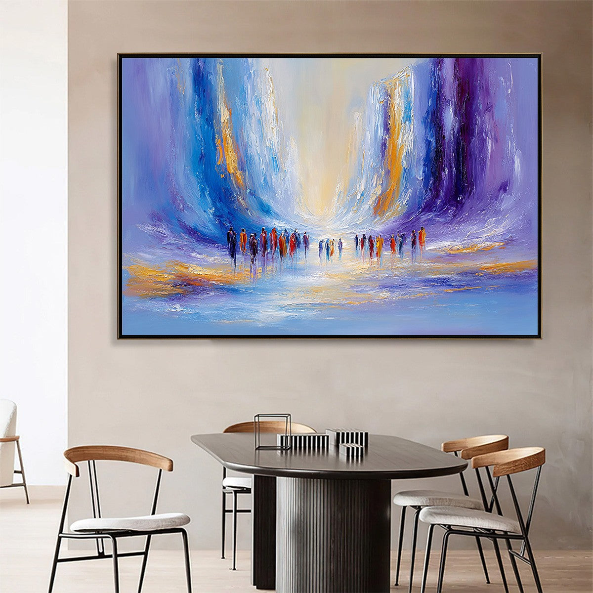 CONVERGENCE: Large Colorful Abstract Figurative Oil Painting - Image 2