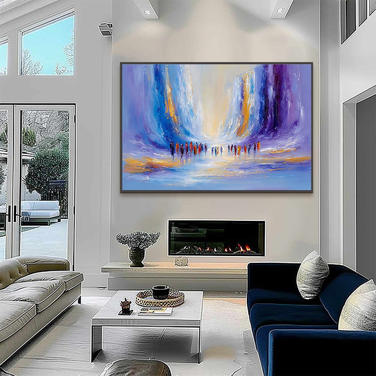 CONVERGENCE: Large Colorful Abstract Figurative Oil Painting - Image 4