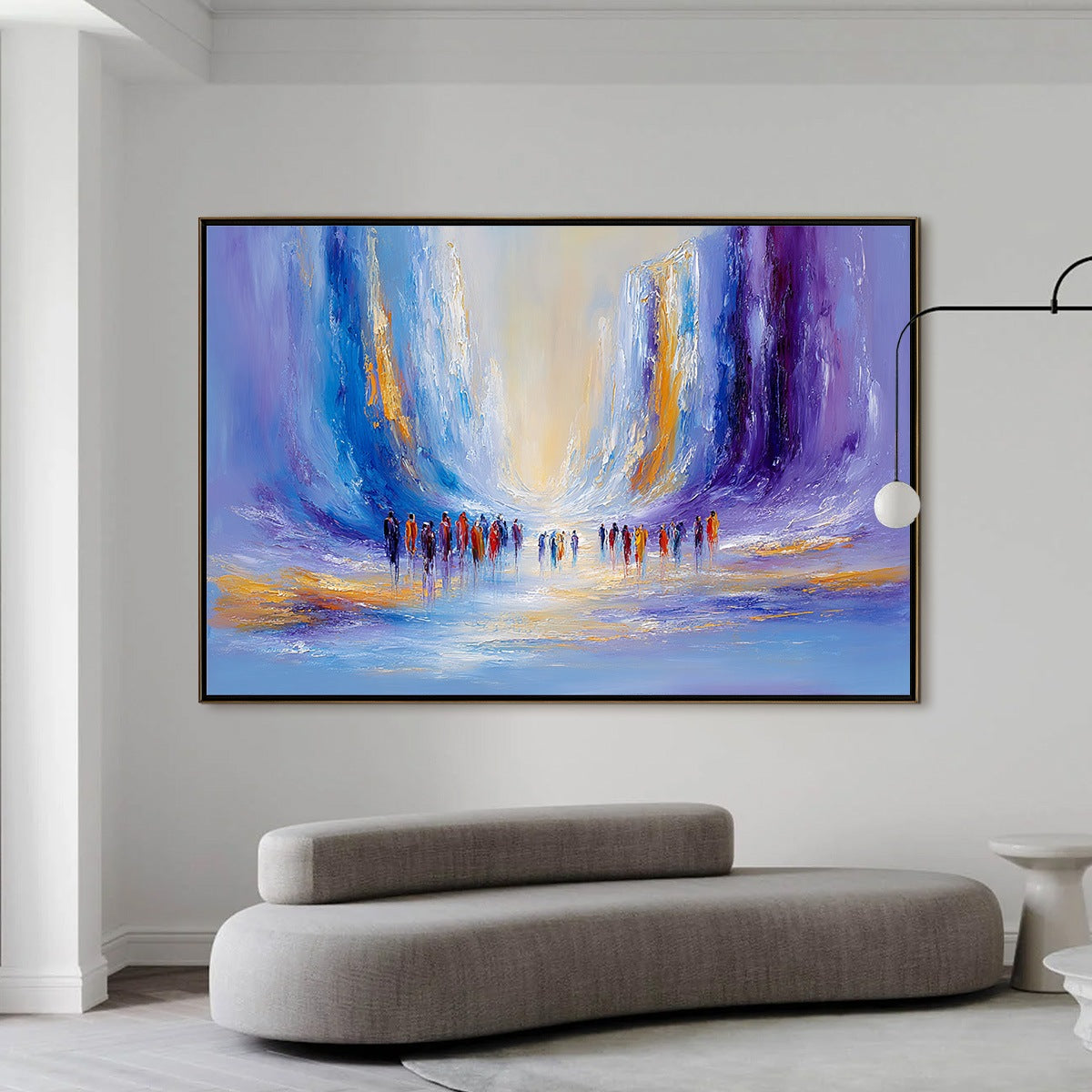 CONVERGENCE: Large Colorful Abstract Figurative Oil Painting - Image 6