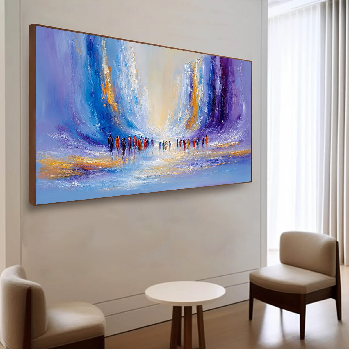CONVERGENCE: Large Colorful Abstract Figurative Oil Painting - Image 7
