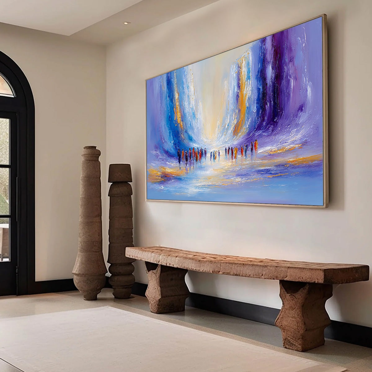 CONVERGENCE: Large Colorful Abstract Figurative Oil Painting - Image 8