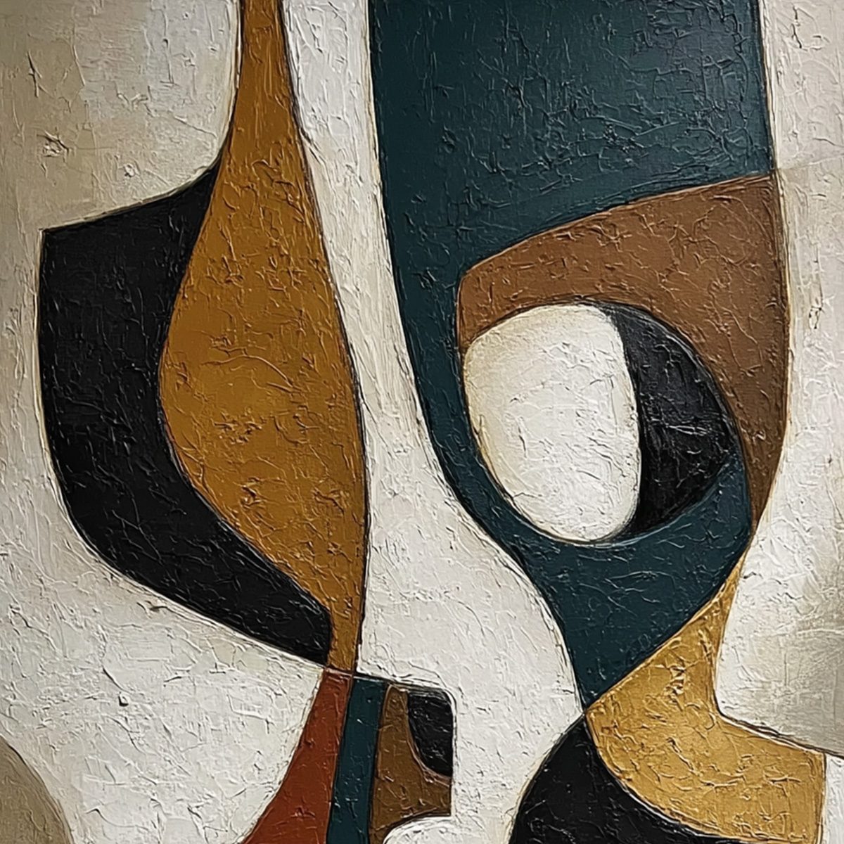 CONVERGENCE: Large Textured Geometric Abstract Oil Painting - Image 3