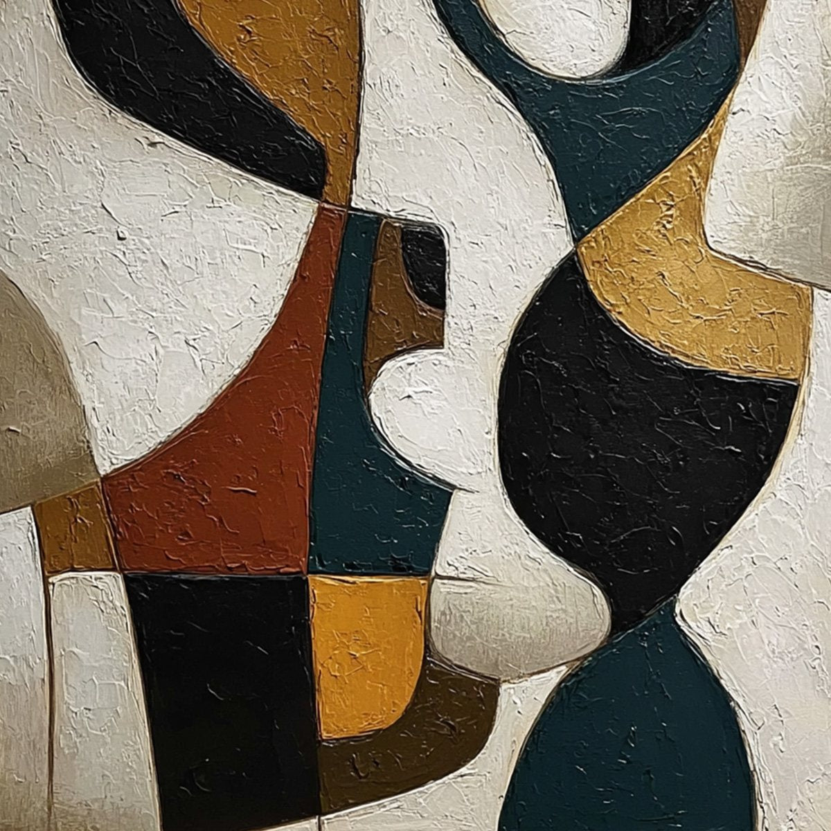 CONVERGENCE: Large Textured Geometric Abstract Oil Painting - Image 5