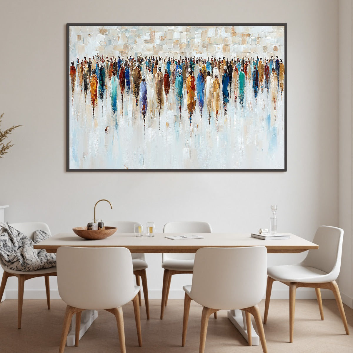 CONVERGENCE: Textured Abstract Figurative Crowd Painting - Image 6