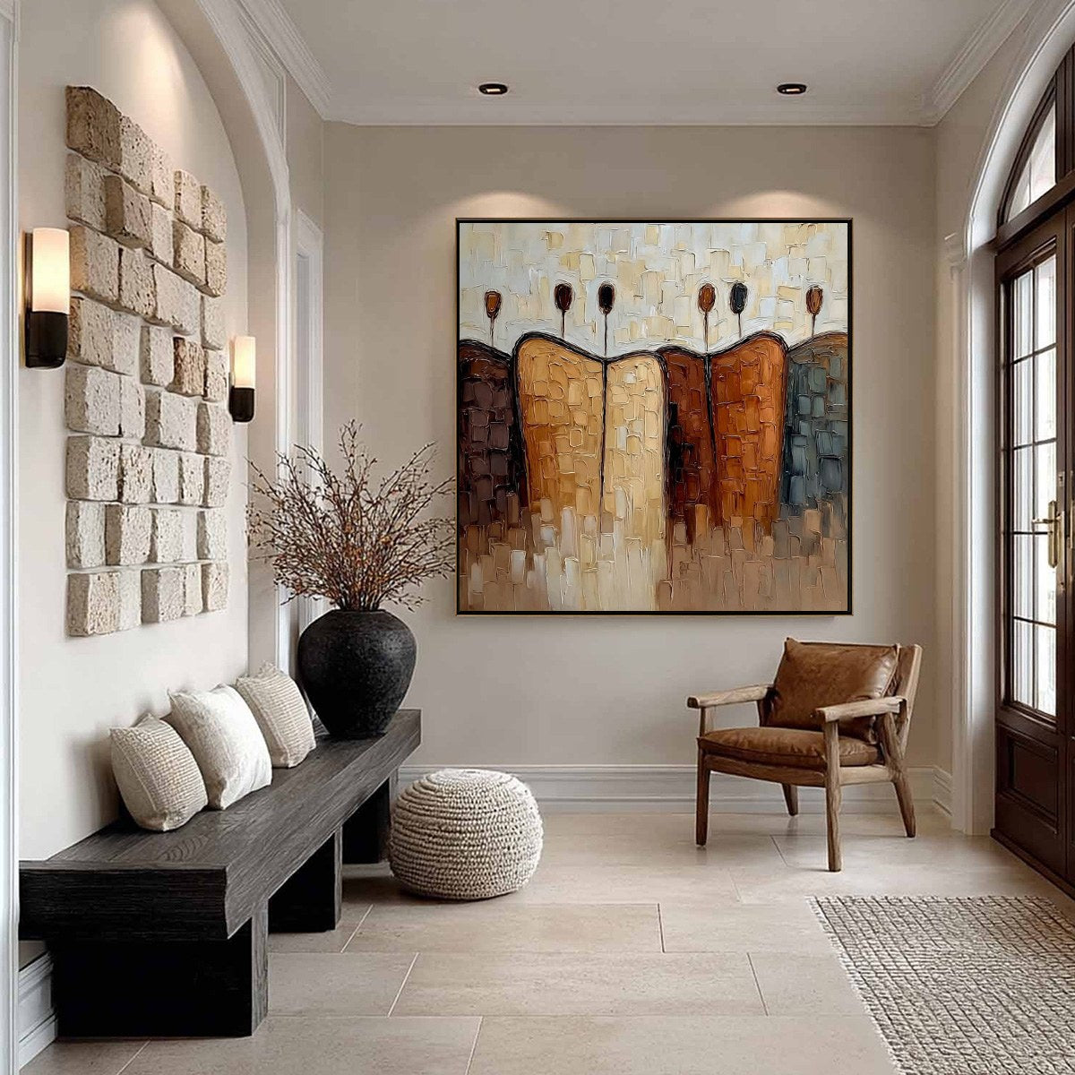 CONVERGENCE: Textured Abstract Figurative Impasto Painting - Image 6