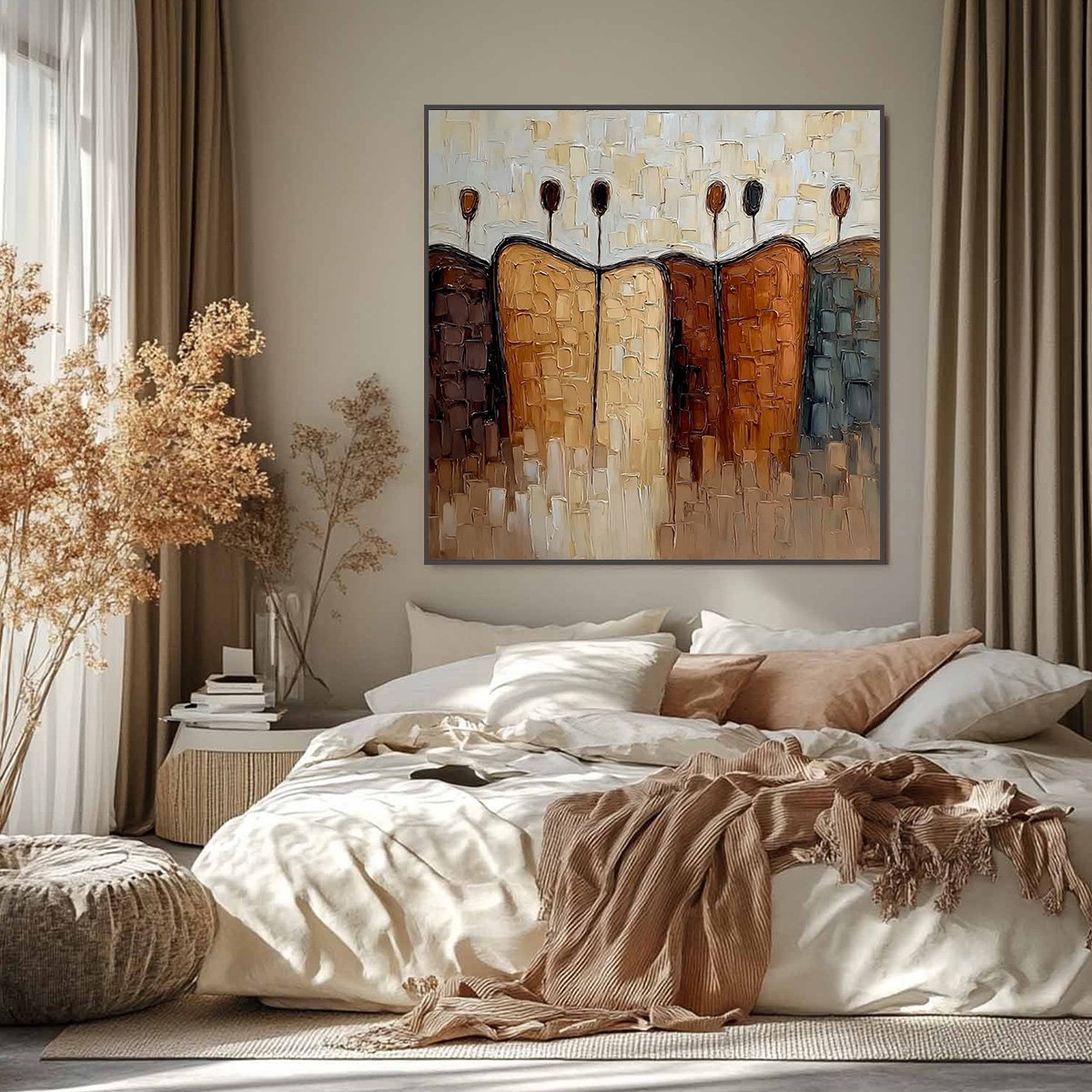 CONVERGENCE: Textured Abstract Figurative Impasto Painting - Image 2