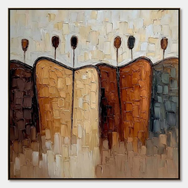 CONVERGENCE: Textured Abstract Figurative Impasto Painting