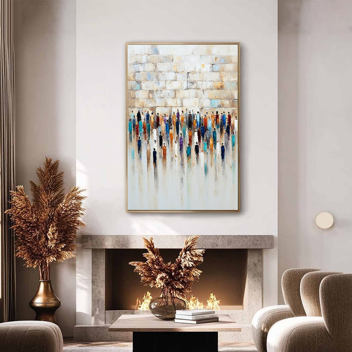 CONVERGENCE: Textured Abstract Figurative Painting of People Gathering - Image 2
