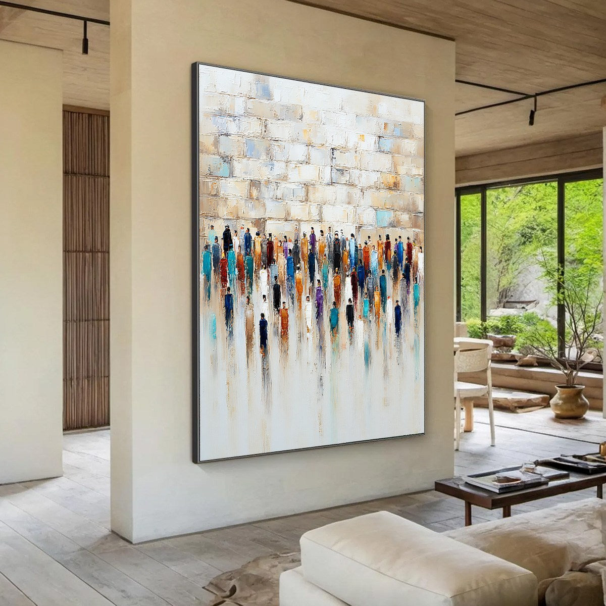 CONVERGENCE: Textured Abstract Figurative Painting of People Gathering - Image 7