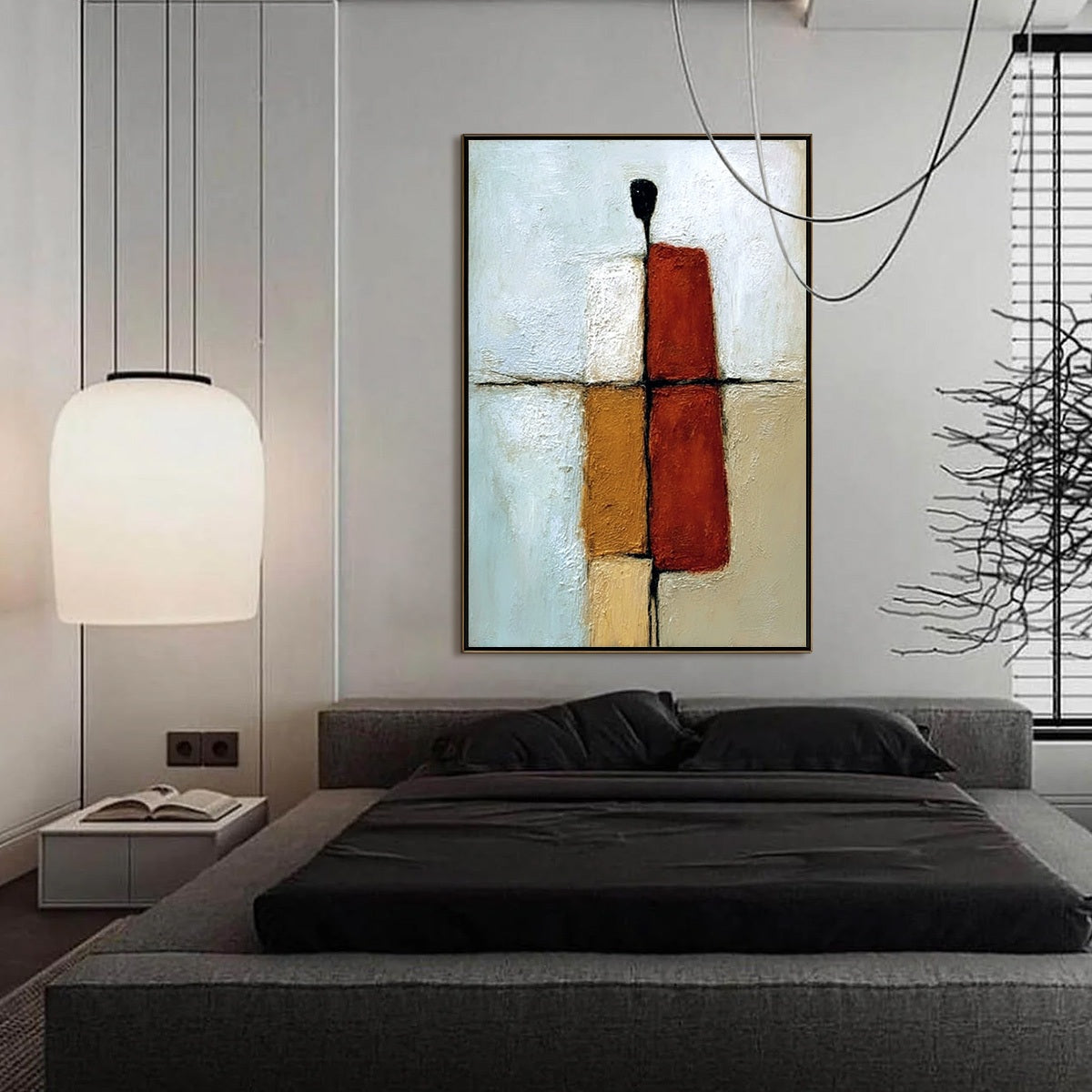 CONVERGENCE: Vertical Abstract Figurative Textured Oil Painting - Image 6