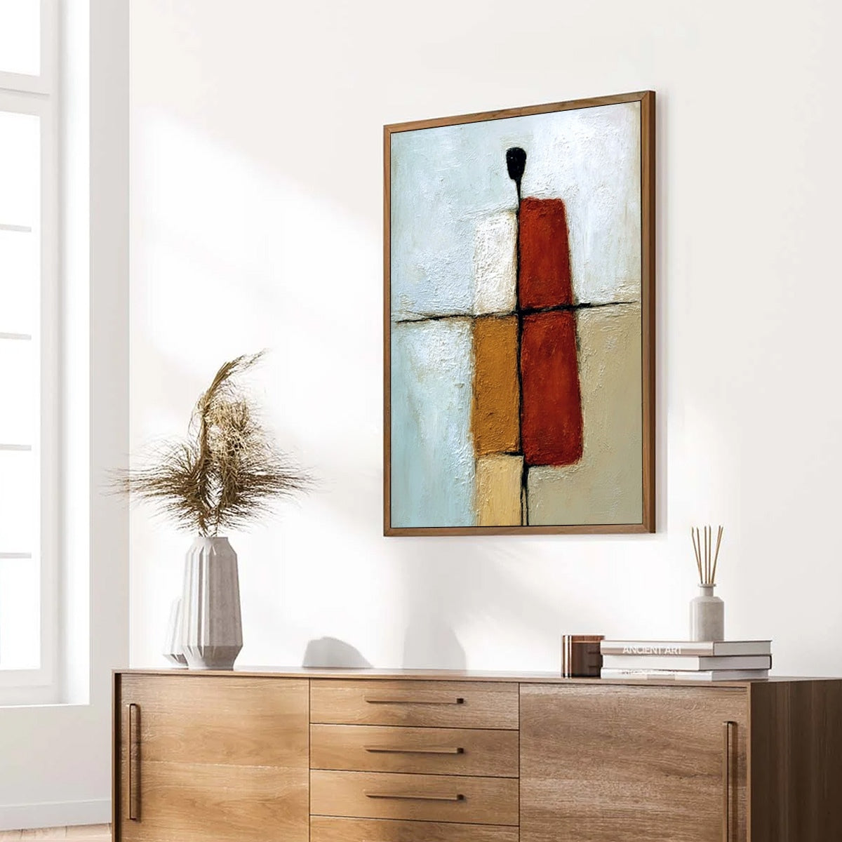 CONVERGENCE: Vertical Abstract Figurative Textured Oil Painting - Image 8