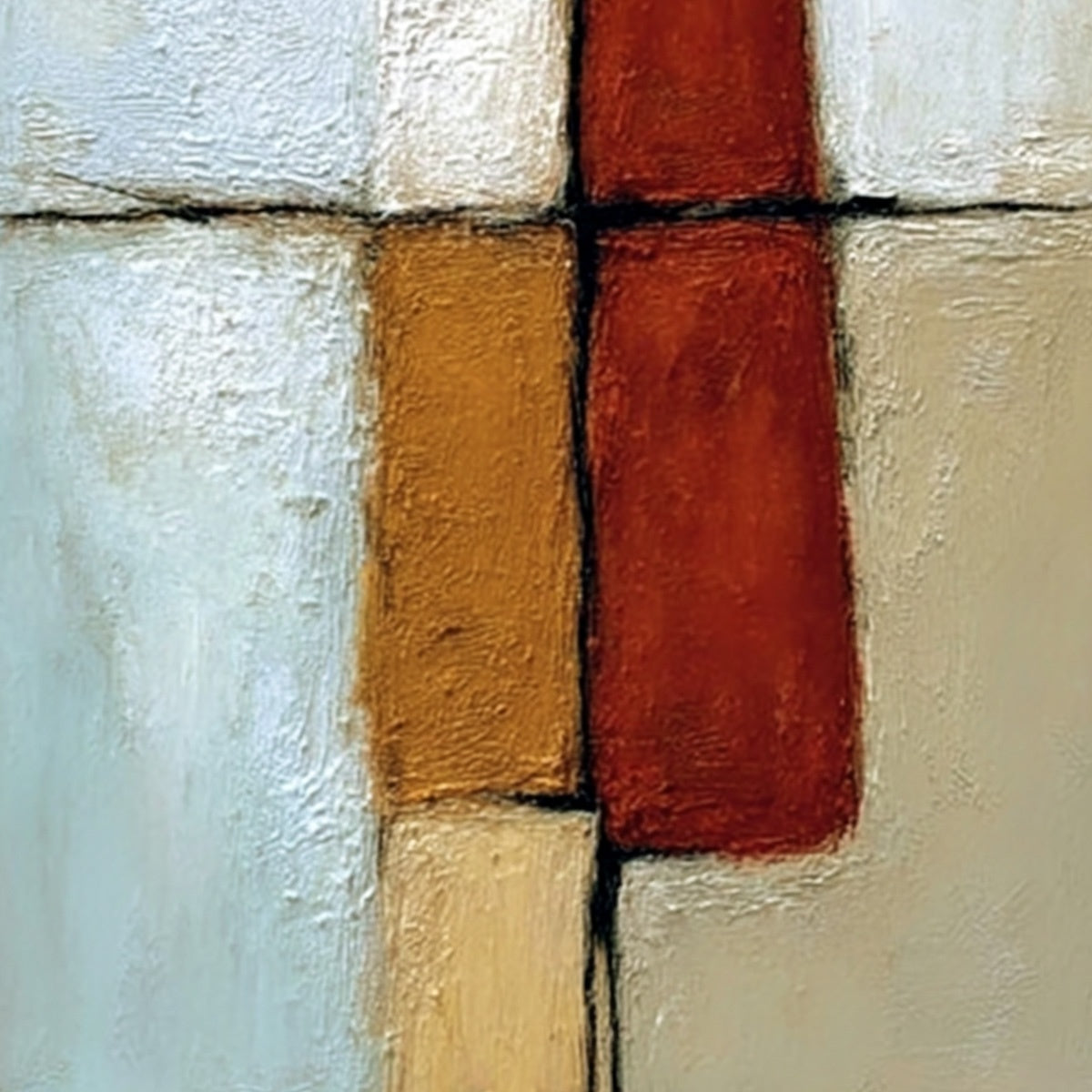 CONVERGENCE: Vertical Abstract Figurative Textured Oil Painting - Image 5