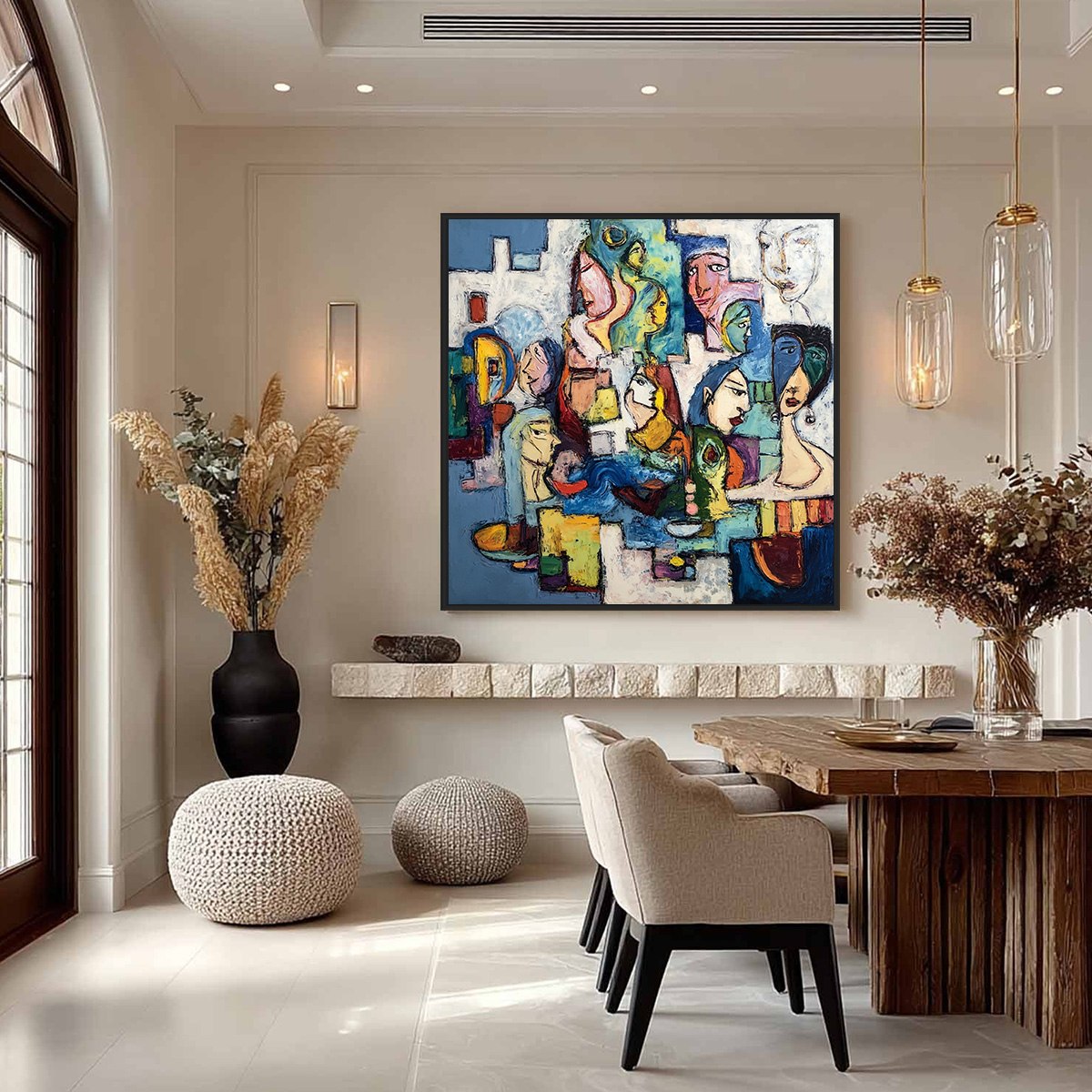 CONVERSATIONS: Colorful Abstract Figurative People Painting - Image 4