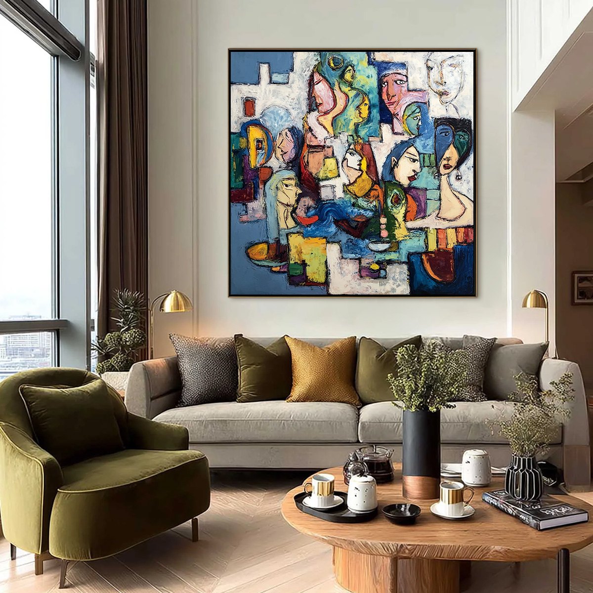 CONVERSATIONS: Colorful Abstract Figurative People Painting - Image 6