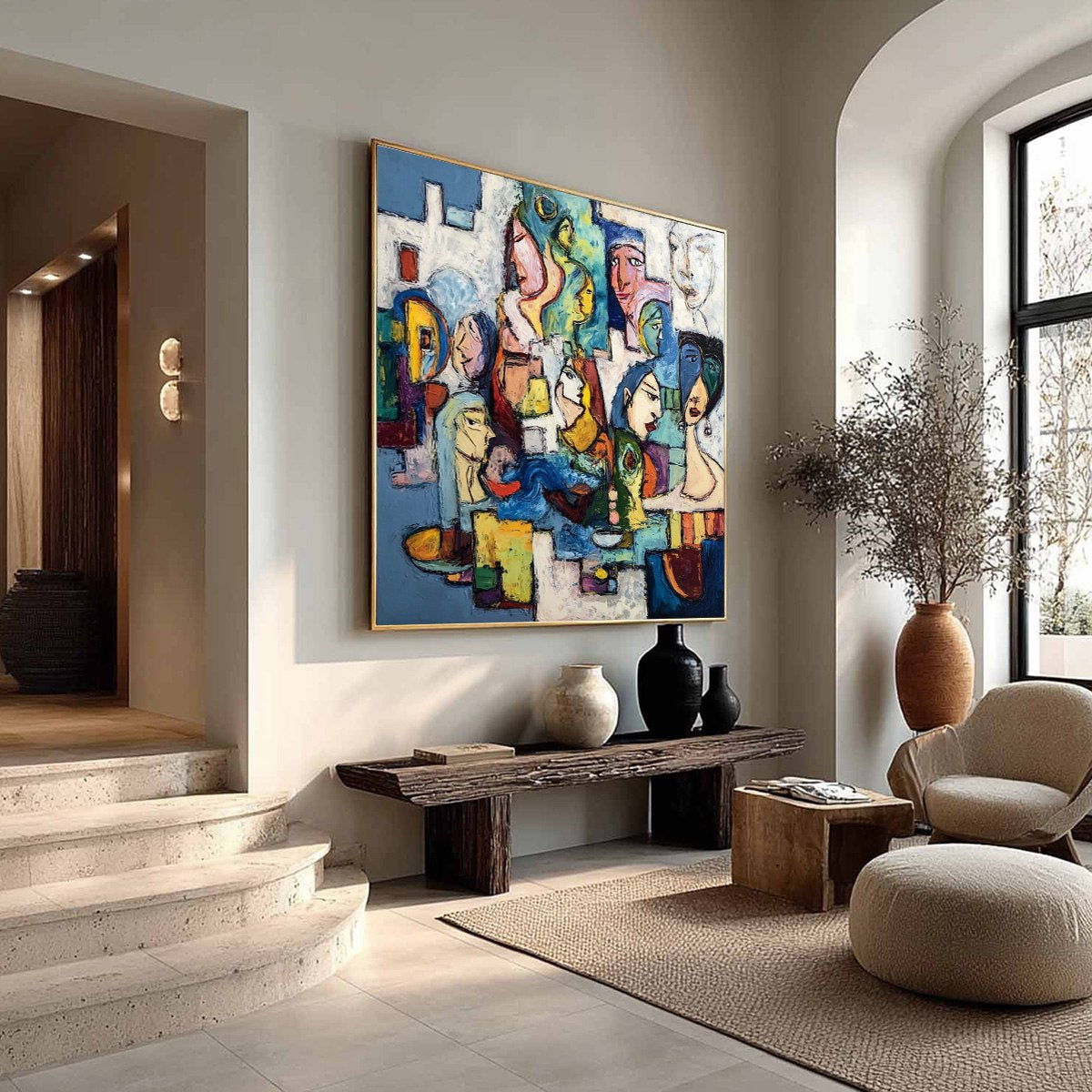 CONVERSATIONS: Colorful Abstract Figurative People Painting - Image 8