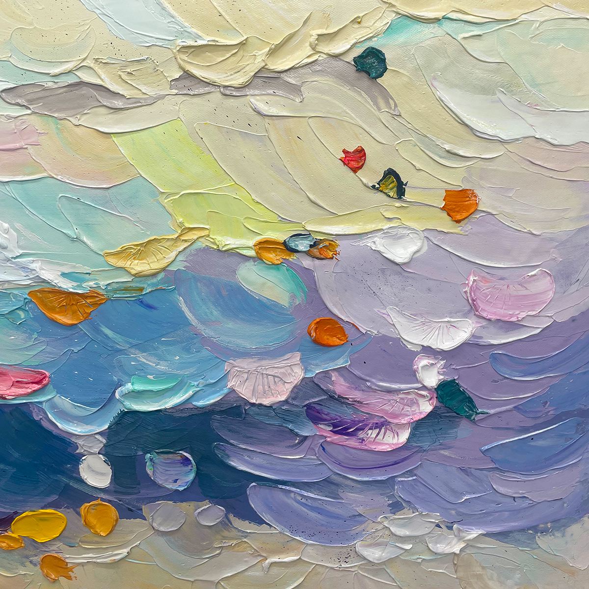 Ready to Ship | CORAL DREAM: Textured Abstract Seascape Oil Painting - Image 2